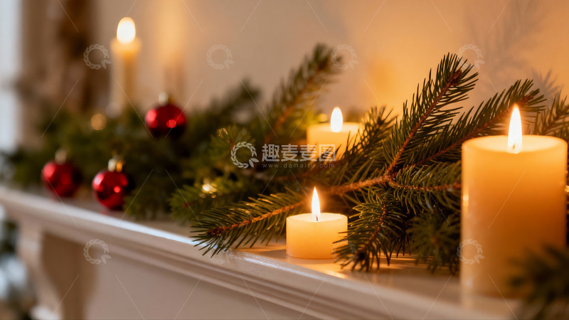 高清大图下载【趣麦麦图】圣诞装饰烛光温馨
