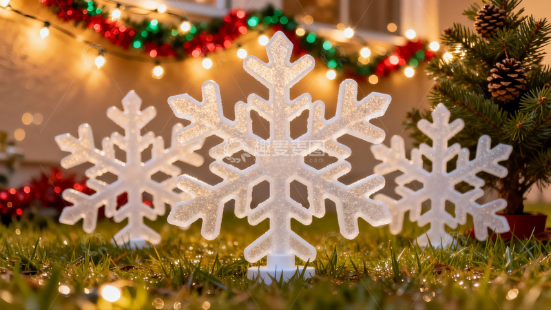 高清大图下载【趣麦麦图】圣诞雪flake装饰点亮节日氛围