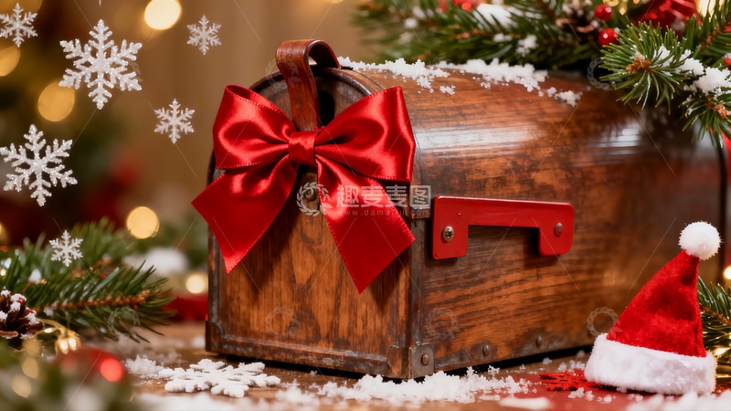 高清大图下载【趣麦麦图】圣诞木箱装饰场景