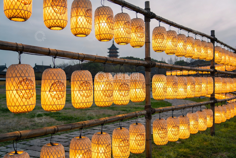 高清大图下载【趣麦麦图】古风灯笼夜景