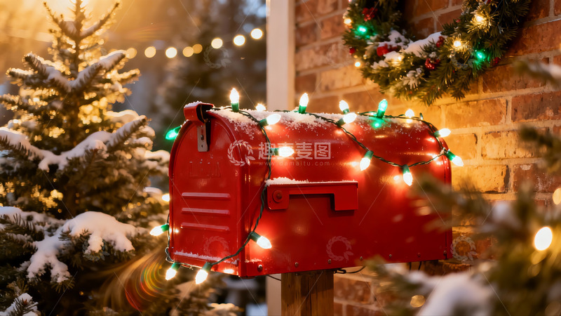 高清大图下载【趣麦麦图】雪夜圣诞灯饰邮箱