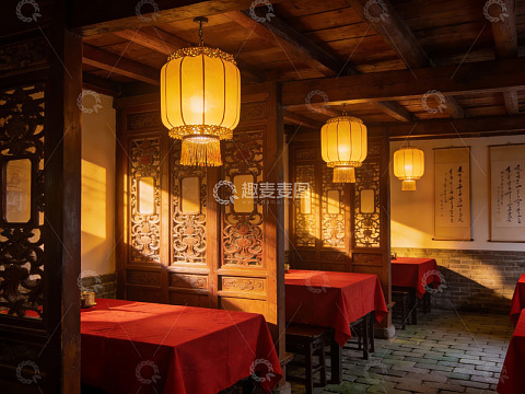 古色古香中式餐厅内部景象