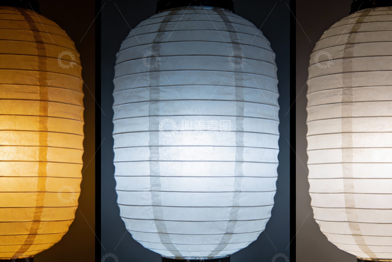 高清大图下载【趣麦麦图】三种不同光色的纸灯笼对比展示