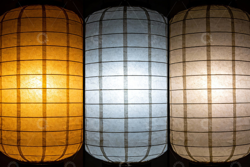 高清大图下载【趣麦麦图】三盏纸灯笼光影对比展示