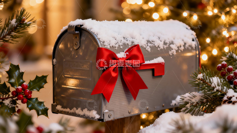 高清大图下载【趣麦麦图】雪中圣诞邮箱装饰