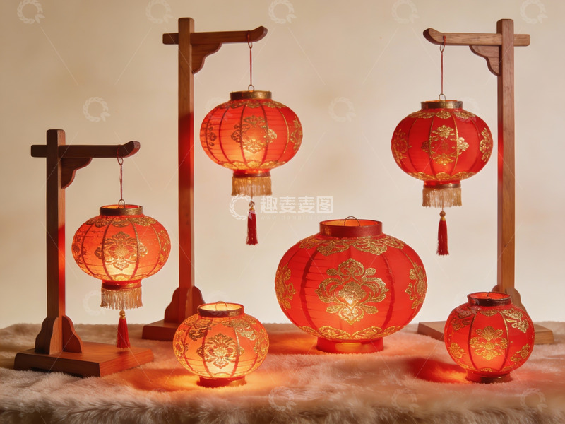 高清大图下载【趣麦麦图】红色灯笼装饰场景