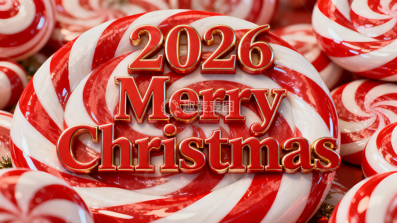 高清大图下载【趣麦麦图】红色白色棒棒糖圣诞主题