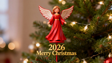 圣诞树顶天使装饰2026