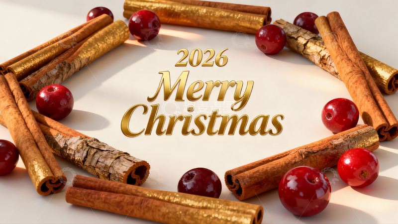 高清大图下载【趣麦麦图】圣诞装饰环绕文字2026