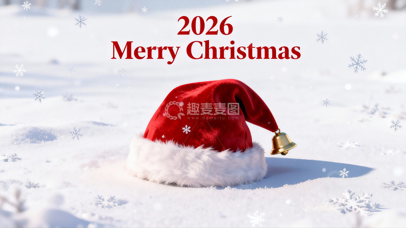 高清大图下载【趣麦麦图】圣诞帽雪地铃铛节日氛围