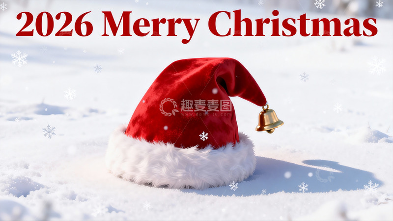 高清大图下载【趣麦麦图】圣诞帽雪地铃铛节日氛围