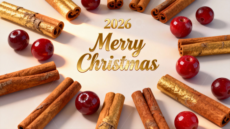 高清大图下载【趣麦麦图】圣诞装饰环绕金色文字