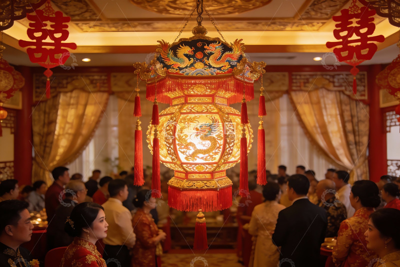高清大图下载【趣麦麦图】中式婚礼现场宾客云集
