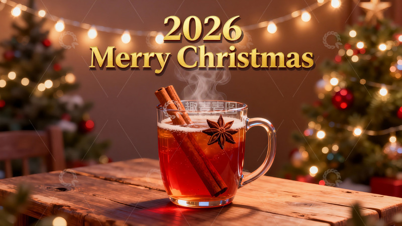 高清大图下载【趣麦麦图】圣诞热饮配香料节日氛围