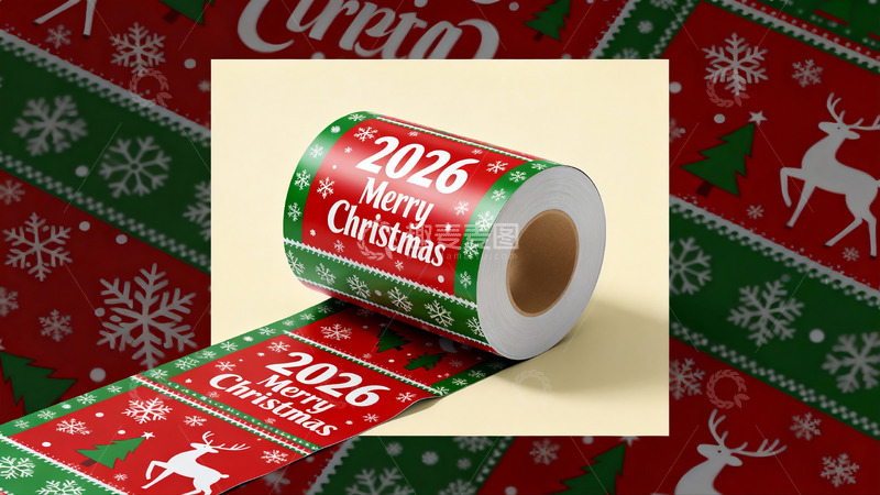 高清大图下载【趣麦麦图】2026圣诞主题卷纸设计