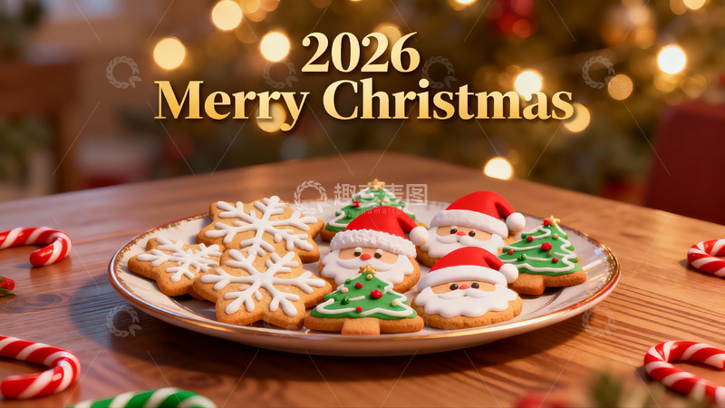 高清大图下载【趣麦麦图】圣诞饼干与节日装饰
