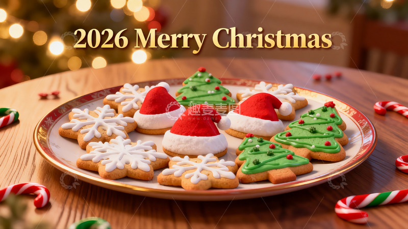 高清大图下载【趣麦麦图】圣诞饼干摆盘节日氛围浓厚
