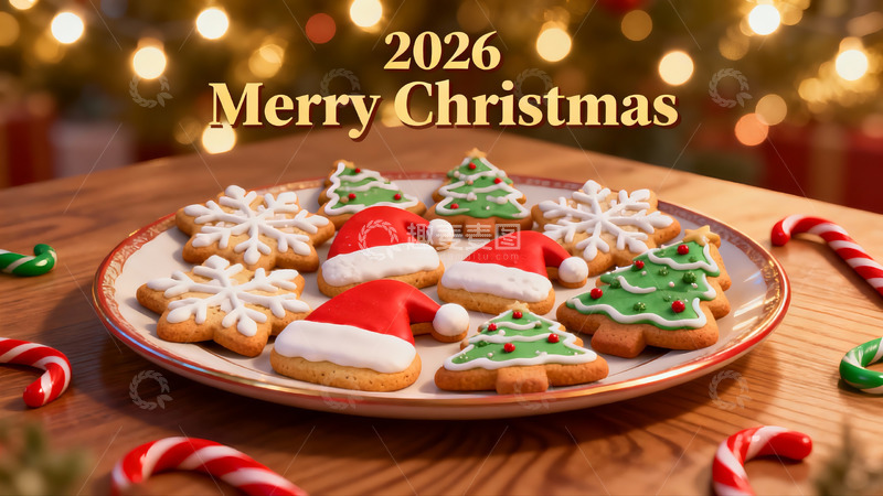 高清大图下载【趣麦麦图】圣诞饼干与糖果节日氛围