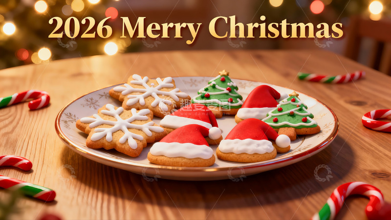 高清大图下载【趣麦麦图】圣诞饼干节日氛围温馨