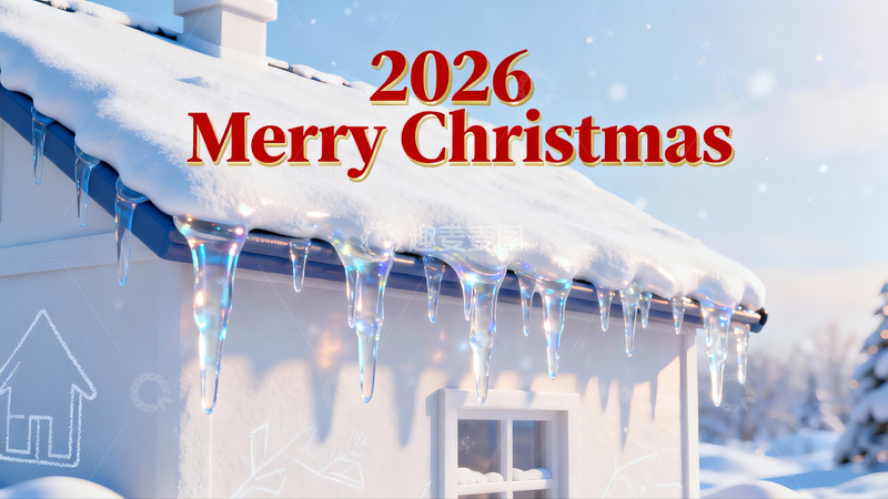 高清大图下载【趣麦麦图】雪屋冰挂圣诞氛围