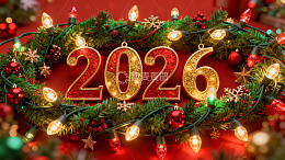 圣诞花环装饰2026新年