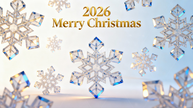 高清大图下载【趣麦麦图】2026圣诞雪花水晶图案