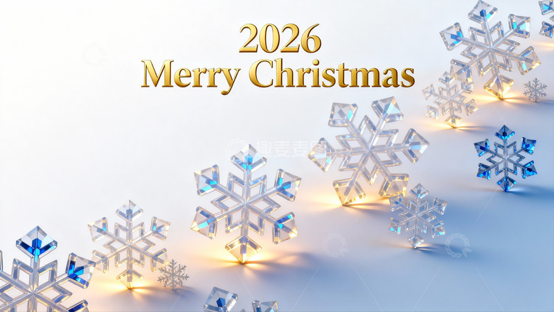 高清大图下载【趣麦麦图】2026圣诞雪花装饰图案