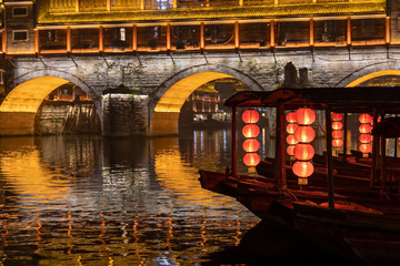 夜色江桥红灯笼