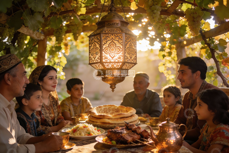 高清大图下载【趣麦麦图】家庭聚餐欢庆时刻