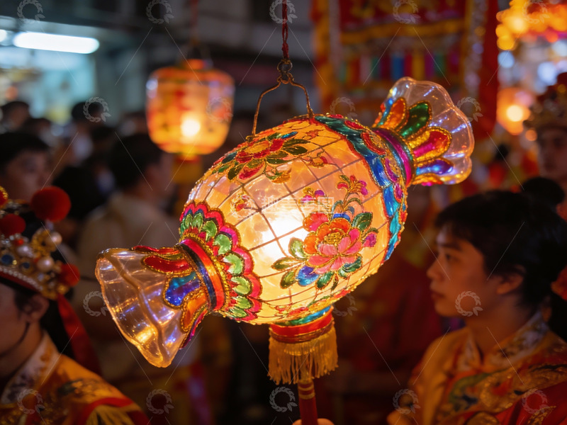 高清大图下载【趣麦麦图】彩灯映衬下的传统节日庆典