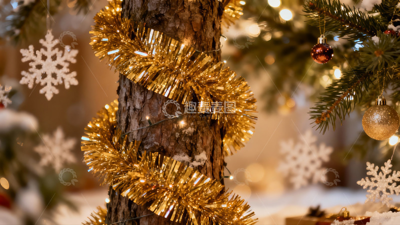 高清大图下载【趣麦麦图】圣诞树装饰特写