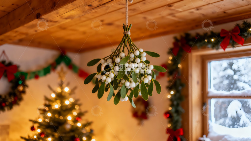 高清大图下载【趣麦麦图】圣诞装饰下的室内温馨场景