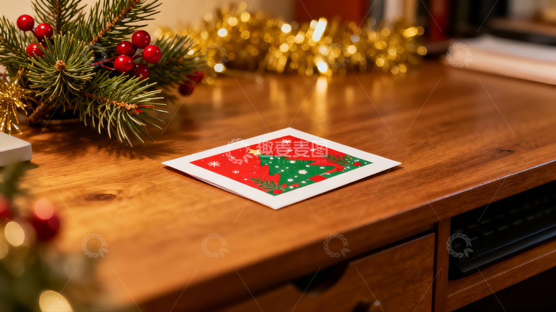 高清大图下载【趣麦麦图】圣诞卡片与节日装饰静物