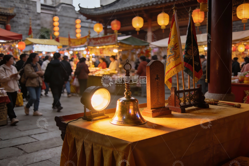 高清大图下载【趣麦麦图】古街夜市灯火辉煌人来人往