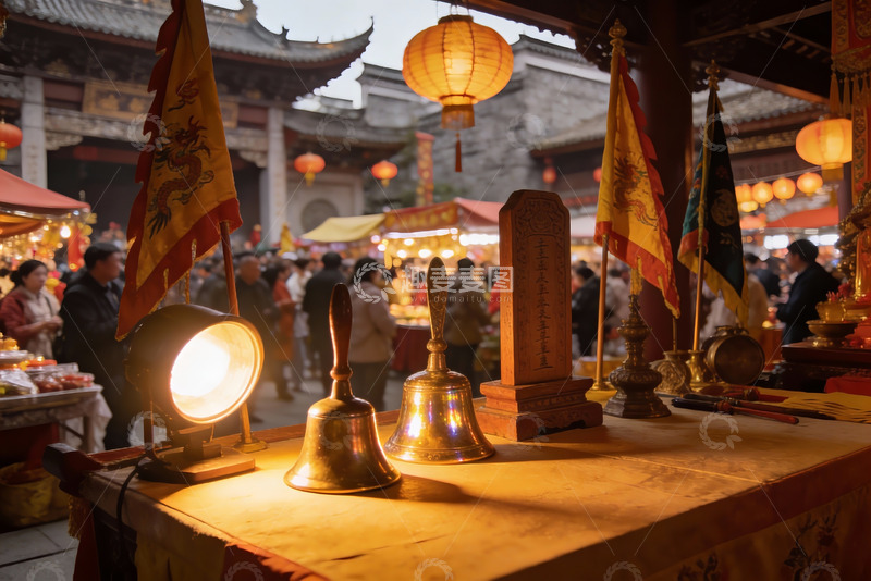 高清大图下载【趣麦麦图】古寺庙会灯火辉煌香客云集