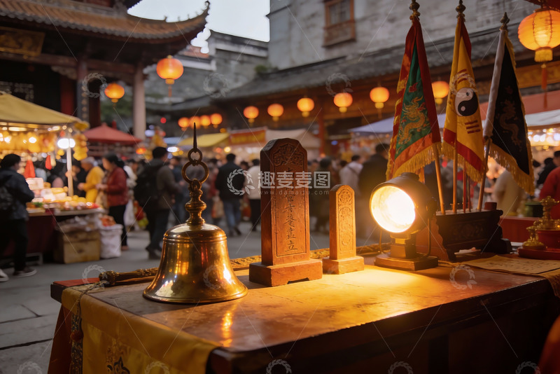 高清大图下载【趣麦麦图】古色古香庙会夜景