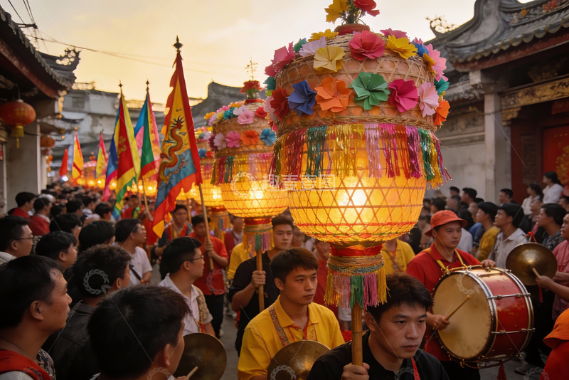 高清大图下载【趣麦麦图】街头节日庆典热闹非凡