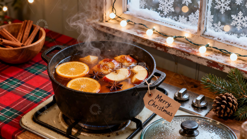 高清大图下载【趣麦麦图】冬日厨房热饮散发温暖香气