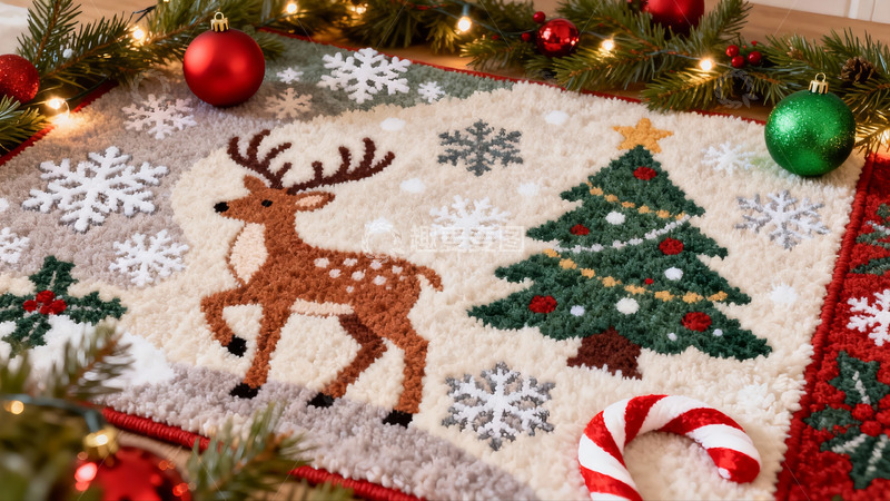 高清大图下载【趣麦麦图】圣诞主题地毯装饰场景
