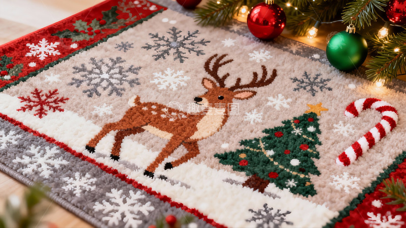 高清大图下载【趣麦麦图】圣诞地毯装饰节日氛围浓厚