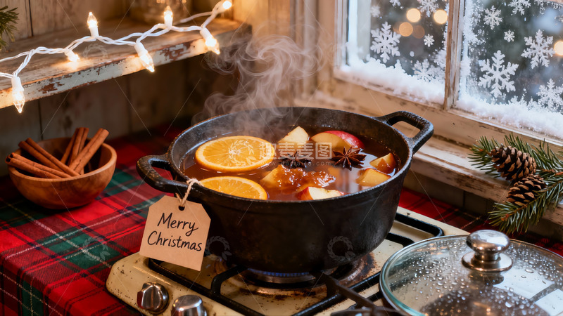 高清大图下载【趣麦麦图】圣诞热饮暖意浓