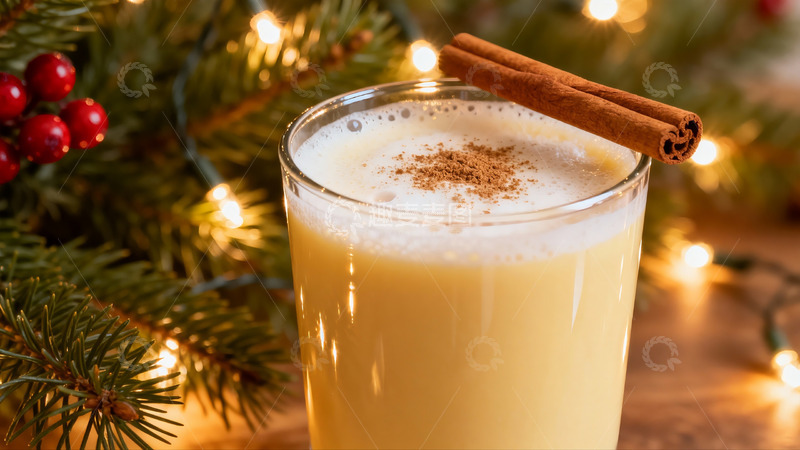 高清大图下载【趣麦麦图】圣诞饮品配肉桂棒