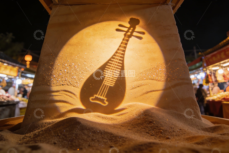 高清大图下载【趣麦麦图】夜市沙雕乐器光影艺术