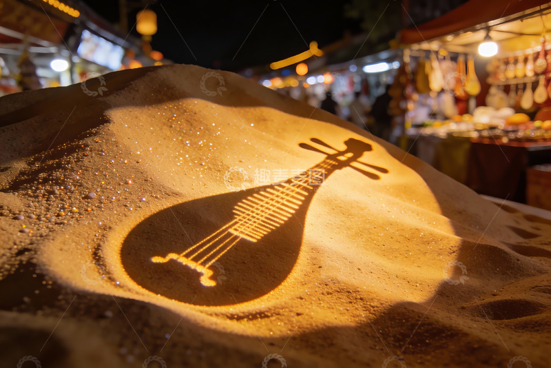 高清大图下载【趣麦麦图】夜市沙雕乐器光影艺术