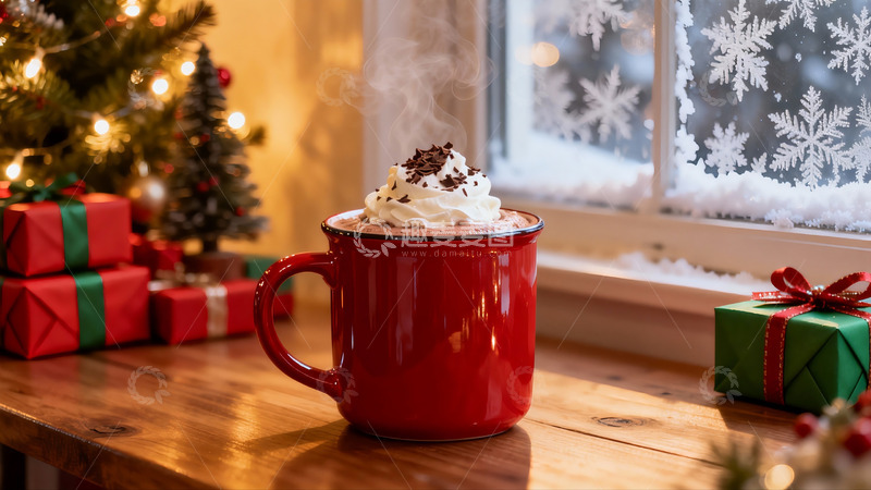 高清大图下载【趣麦麦图】圣诞热饮与节日礼物