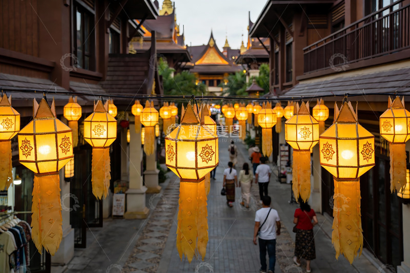 高清大图下载【趣麦麦图】异域风情灯笼街景