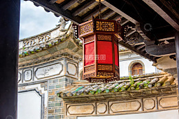 古建筑红灯笼特写