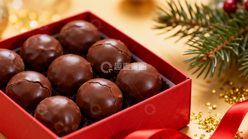 高清大图下载【趣麦麦图】节日礼盒巧克力球