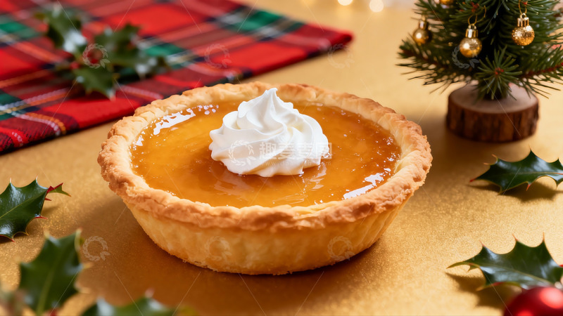 高清大图下载【趣麦麦图】节日甜点摆拍派与圣诞装饰