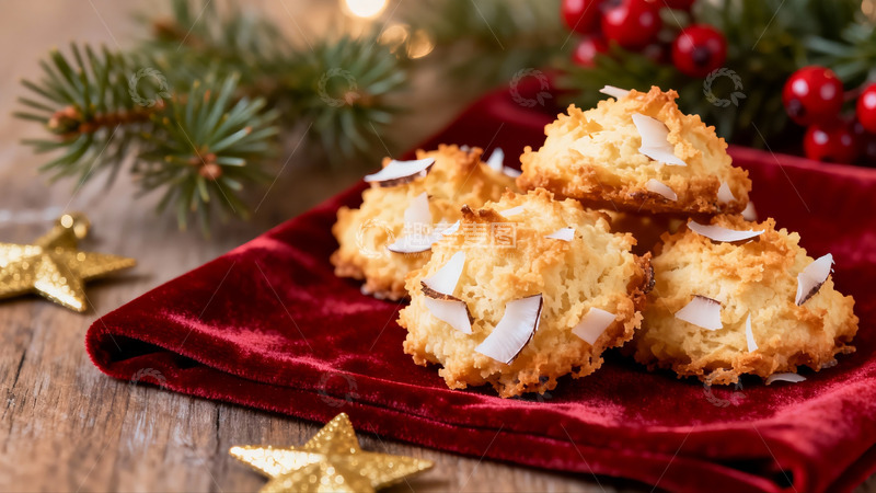 高清大图下载【趣麦麦图】圣诞椰蓉饼干摆盘